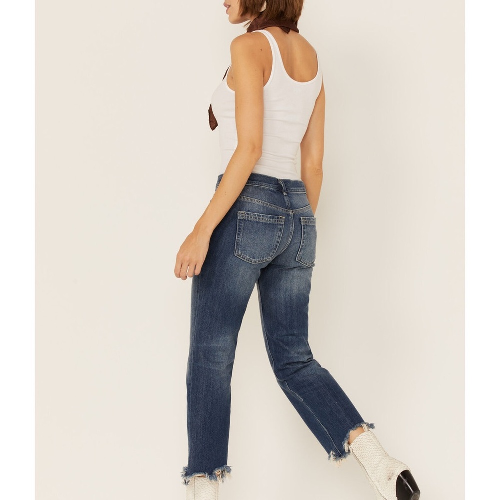 Free People Women's Straight Up Baggy Medium Wash High Rise Jeans #OB1463178 - Picture 7 of 12